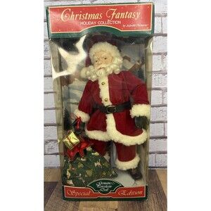Vintage Santa Clause Porcelain Doll 15" 1992 Christmas Fantasy Special Edition